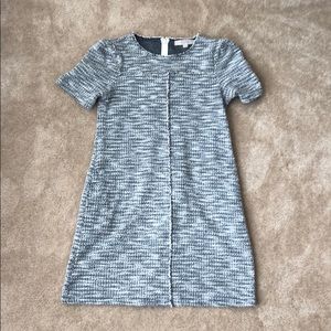 Loft Black and White Tweed Shift Dress